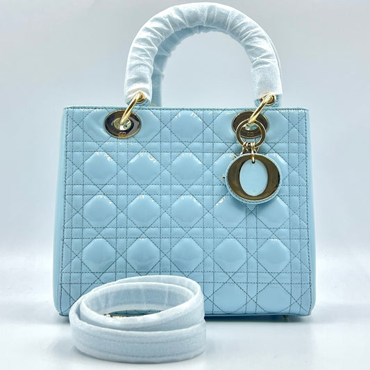 Lady Dior patent leather handbag Medium Size