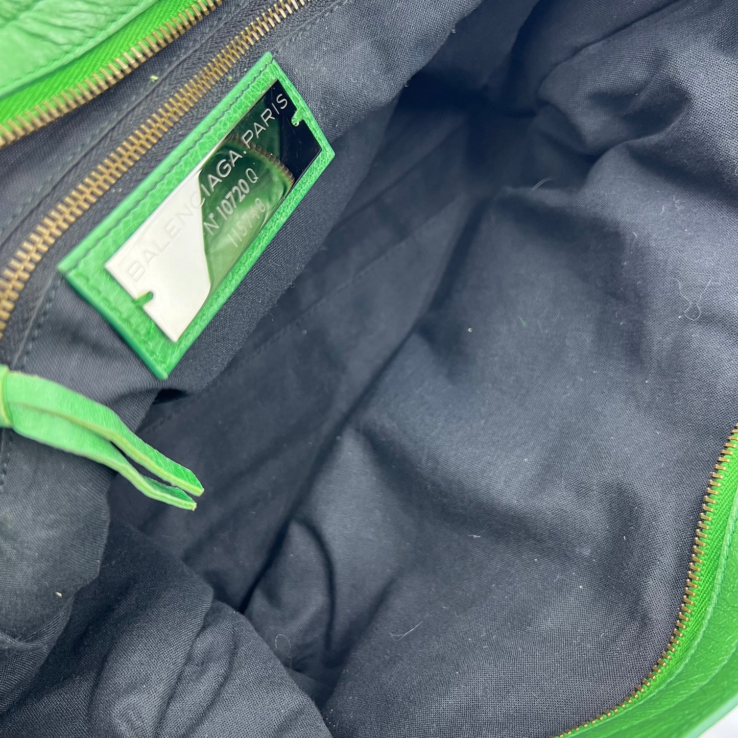 Leather Motorcycle City Bag Medium Green