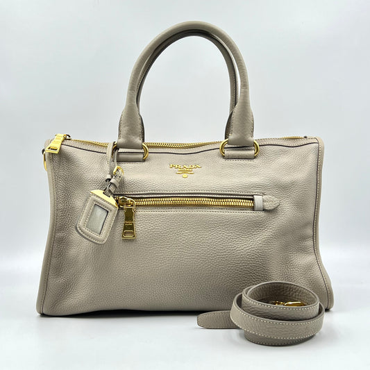 Vitello Daino Shopping Satchel Pomice