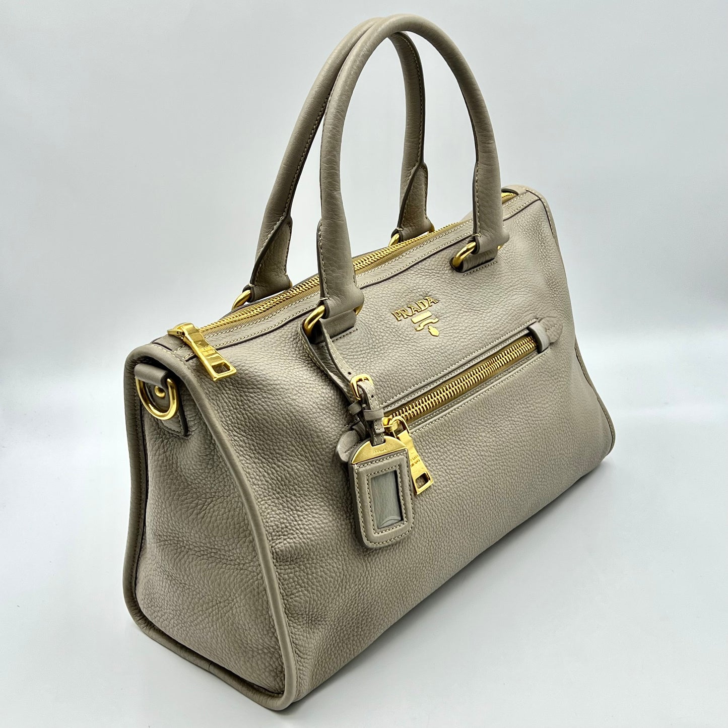 Vitello Daino Shopping Satchel Pomice