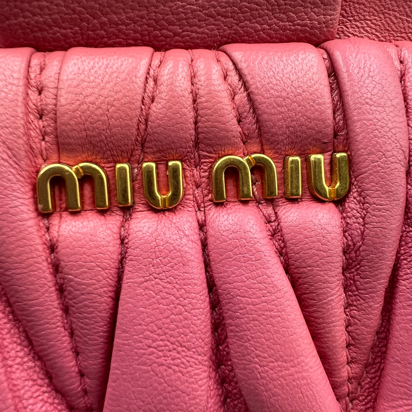 Nappa Matelasse Shoulder Clutch Pink