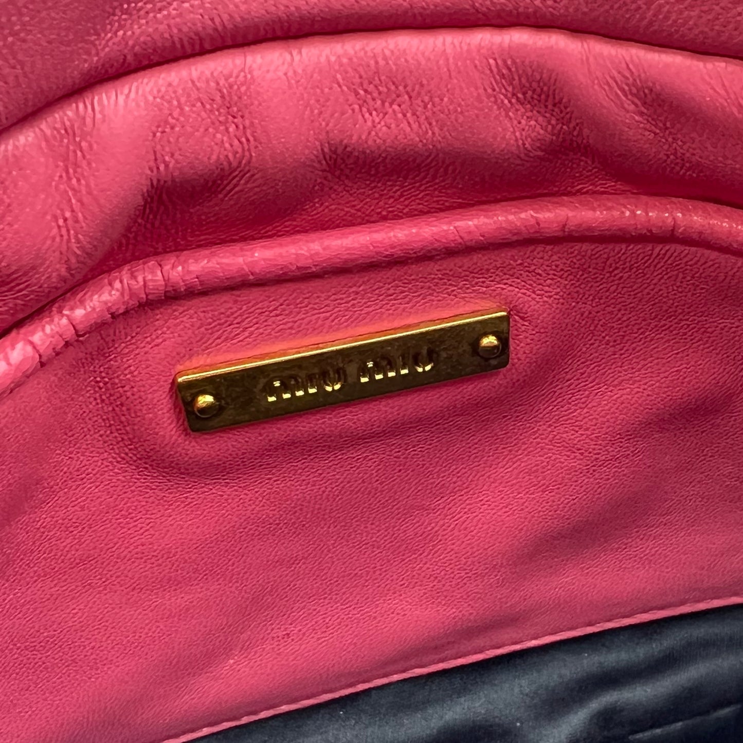 Nappa Matelasse Shoulder Clutch Pink