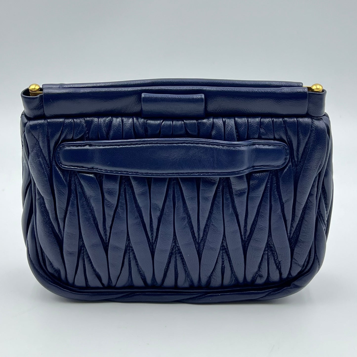 Matelasse Lambskin clutch bag Navy