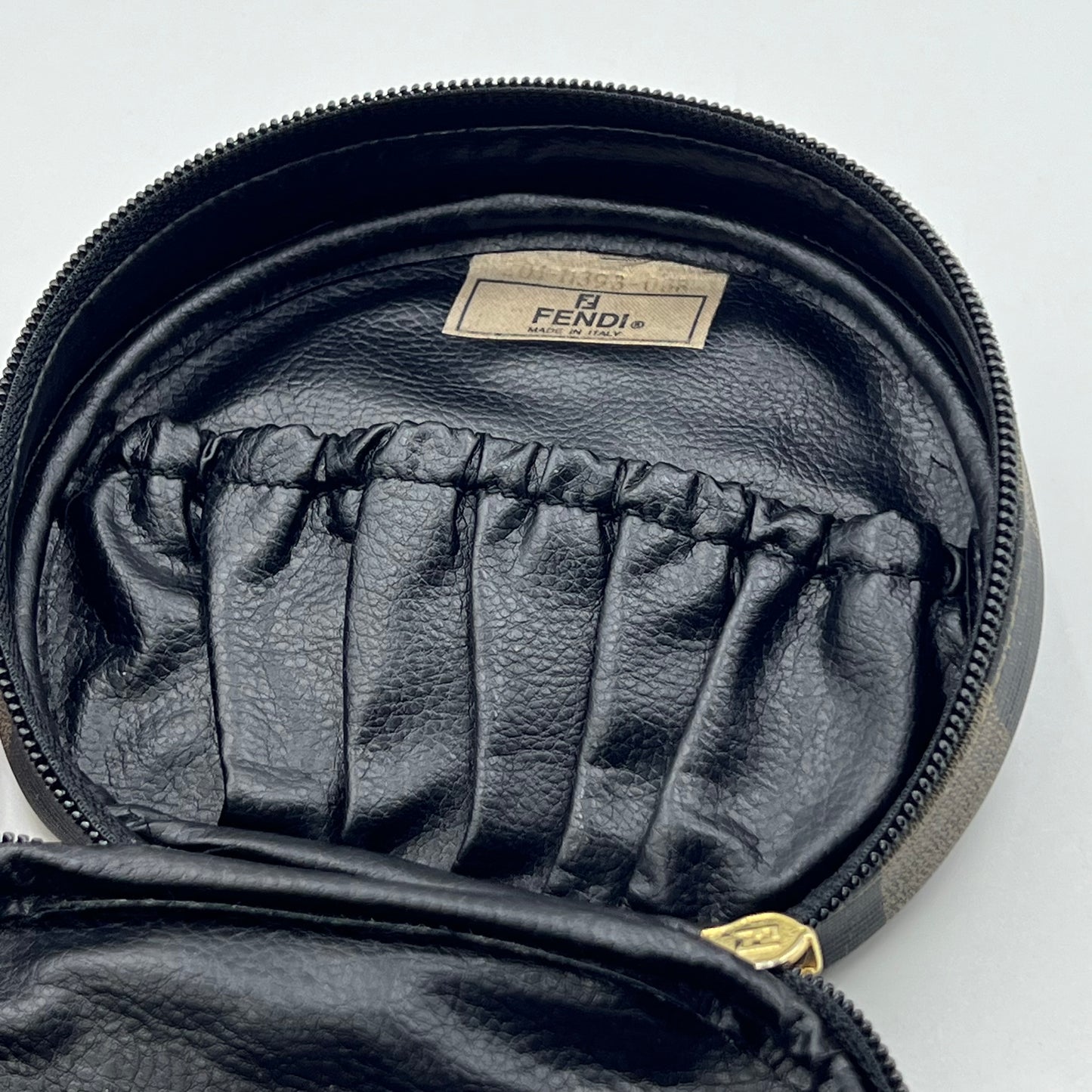 Pequin Pouch inner Mirror Bag Khaki PVC Leather