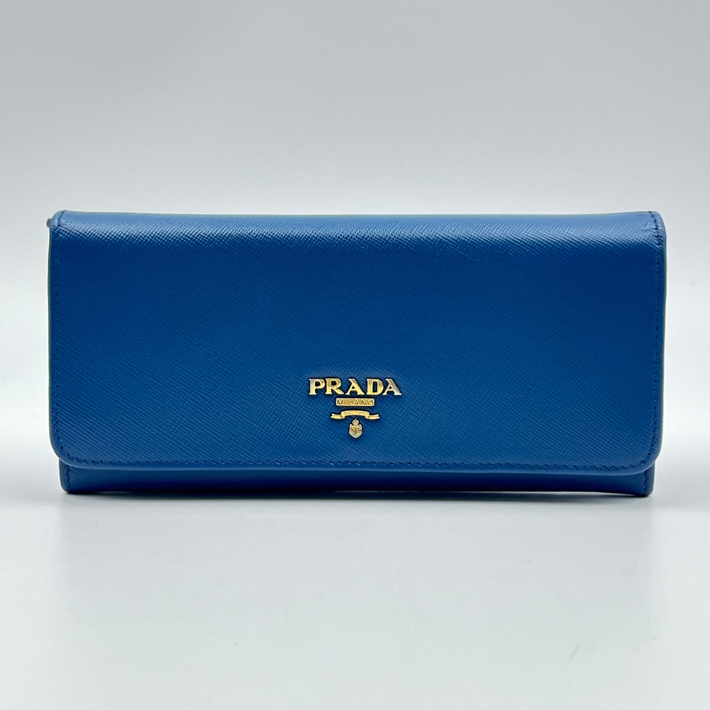 Saffiano Metal Continental Flap Wallet Bleuette