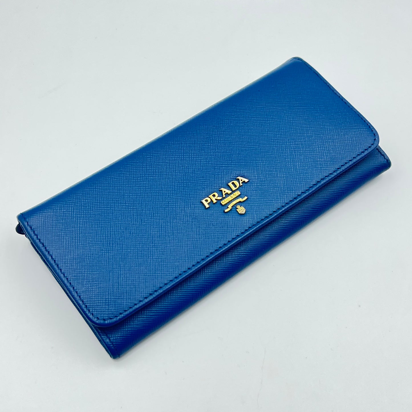 Saffiano Metal Continental Flap Wallet Bleuette
