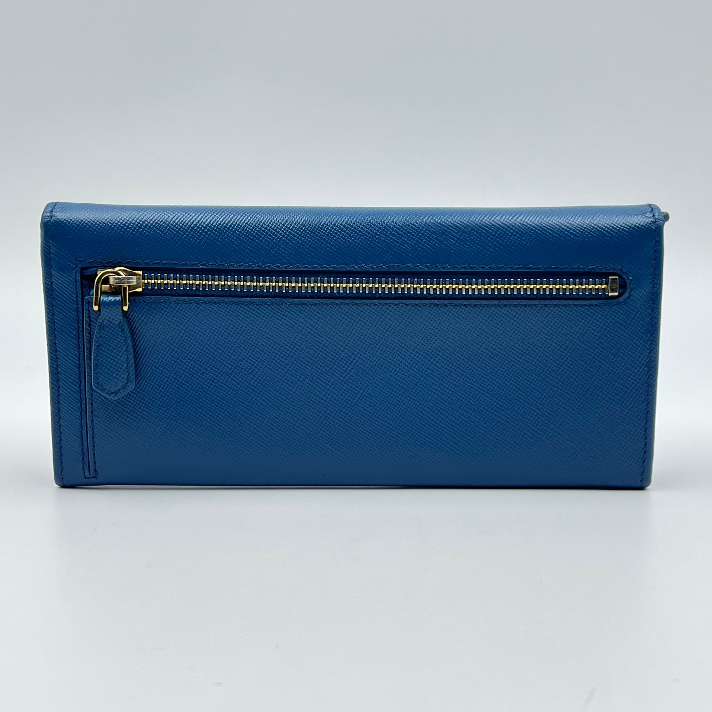 Saffiano Metal Continental Flap Wallet Bleuette