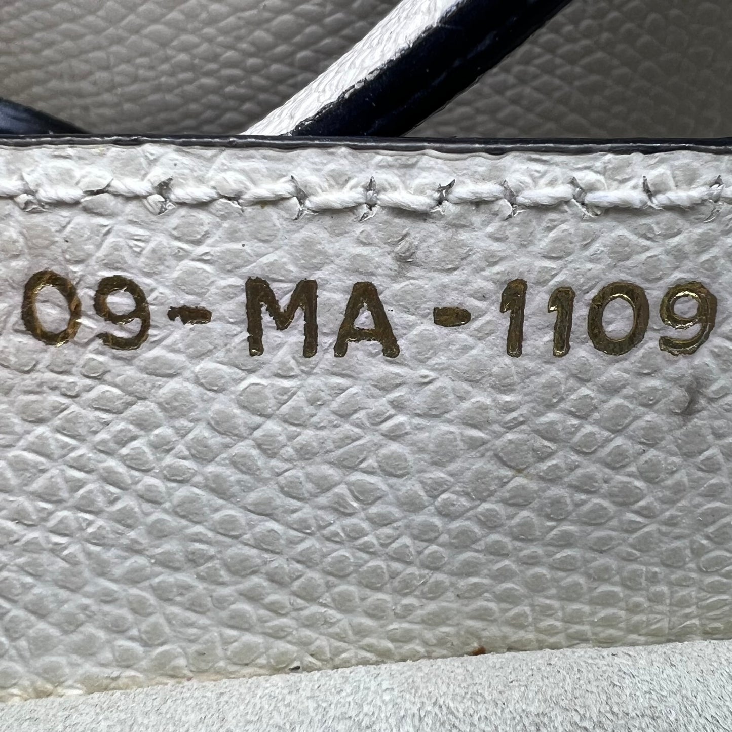 Grained Calfskin Saddle Bag White Medium