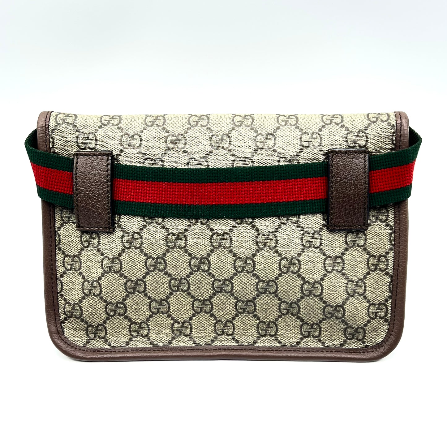 GG Supreme Monogram Neo Vintage Web Belt Bag Brown