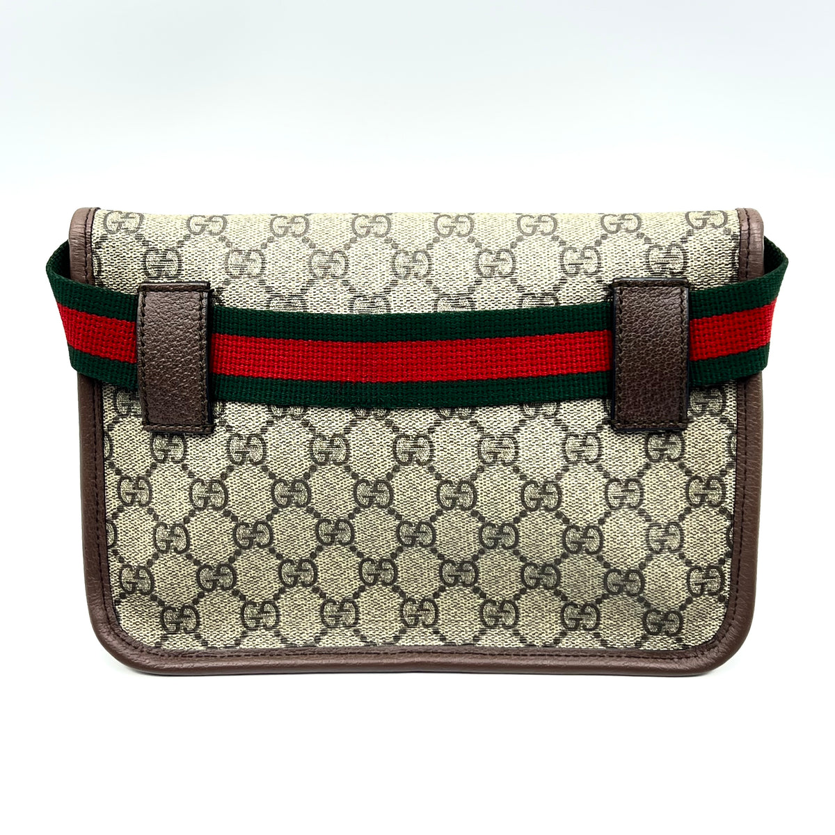 GG Supreme Monogram Neo Vintage Web Belt Bag Brown — view 3 of 8 GG Supreme Monogram Neo Vintage Web Belt Bag Brown, view 3 of 8