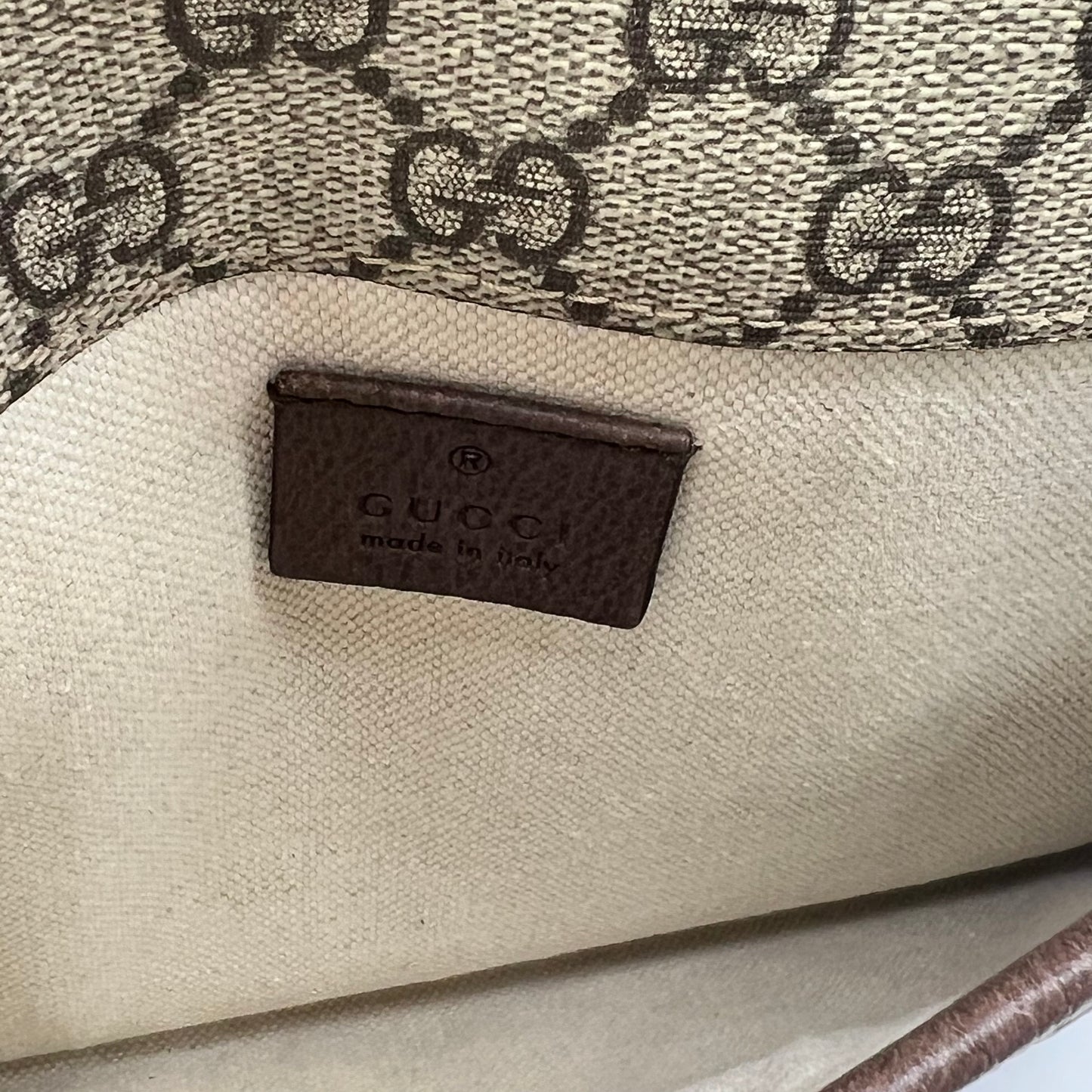 GG Supreme Monogram Neo Vintage Web Belt Bag Brown