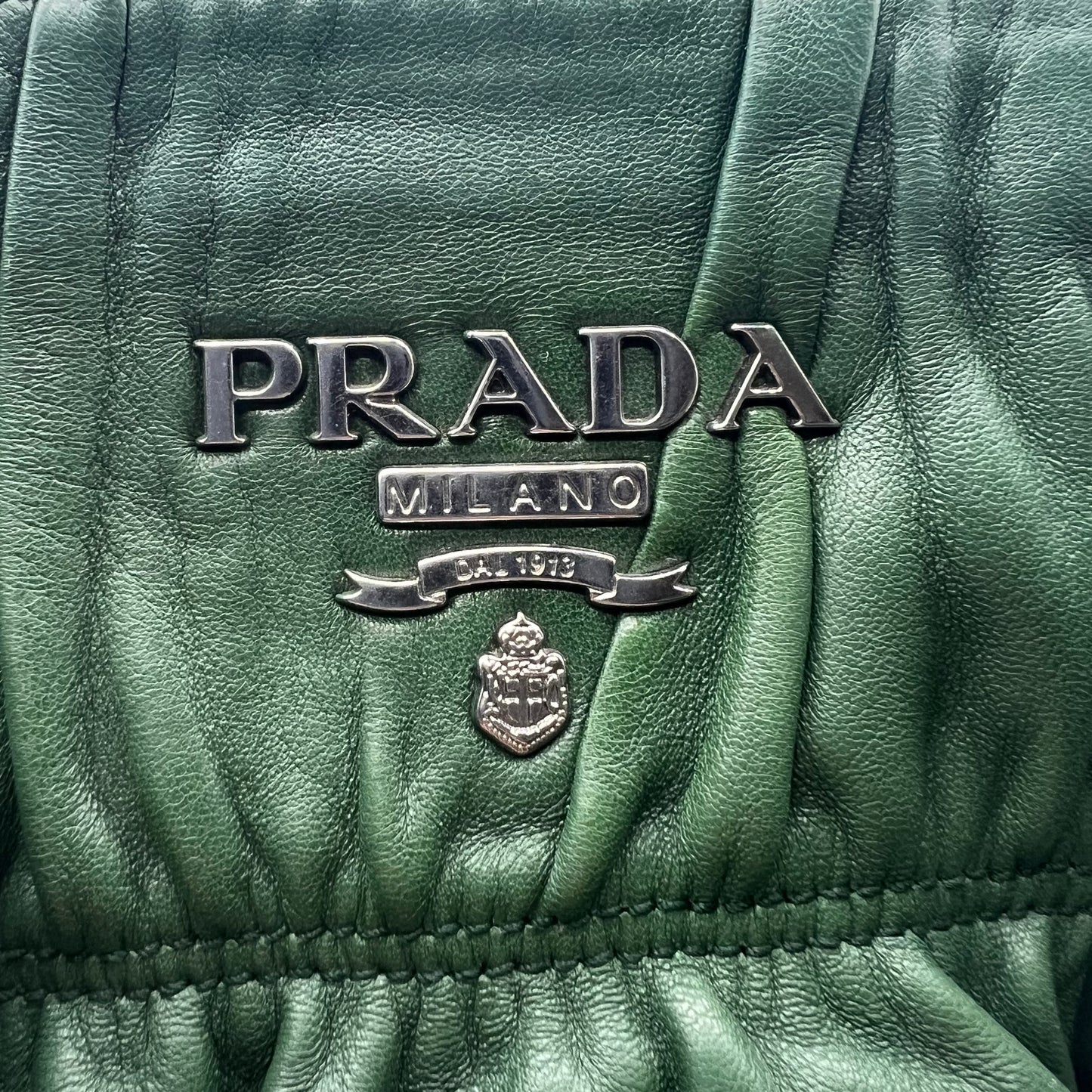 Nappa Gaufre Double Zip Tote Green