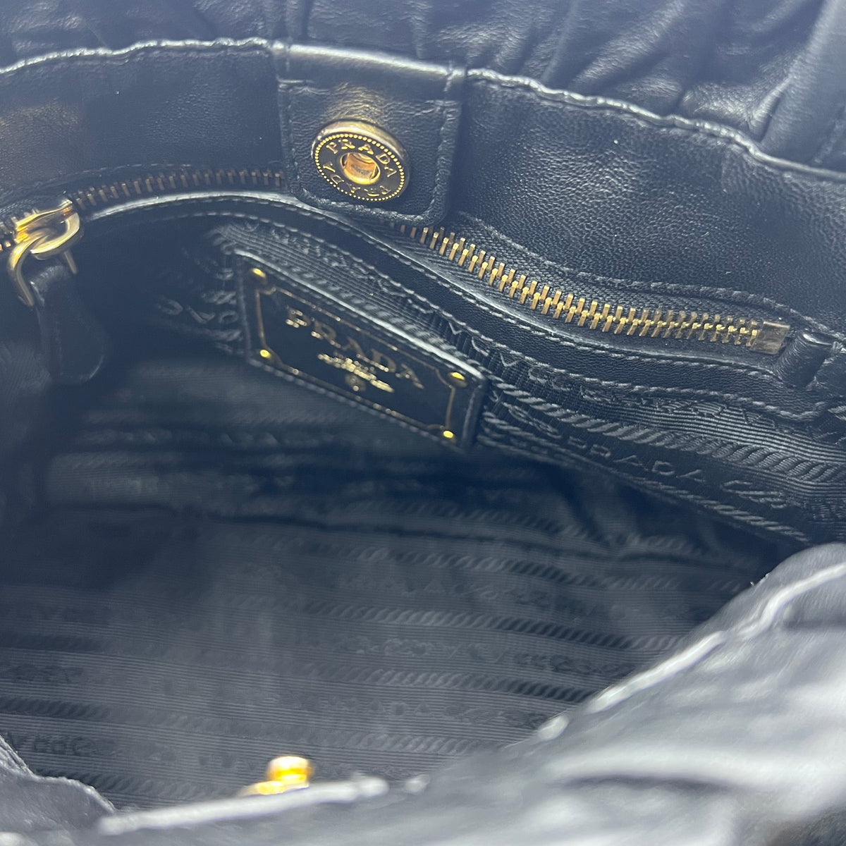 Prada Black Bow Lambskin Leather Satchel Tote — view 5 of 8 Black Bow Lambskin Leather Satchel Tote, view 5 of 8