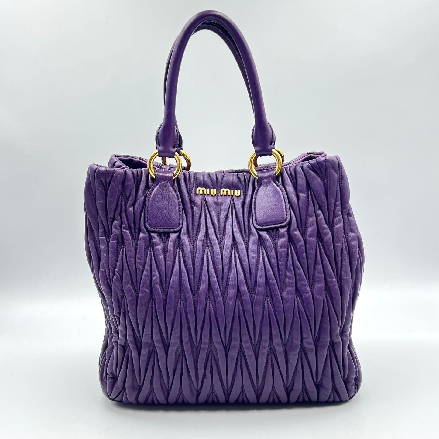 Purple Matelassé Leather Tote