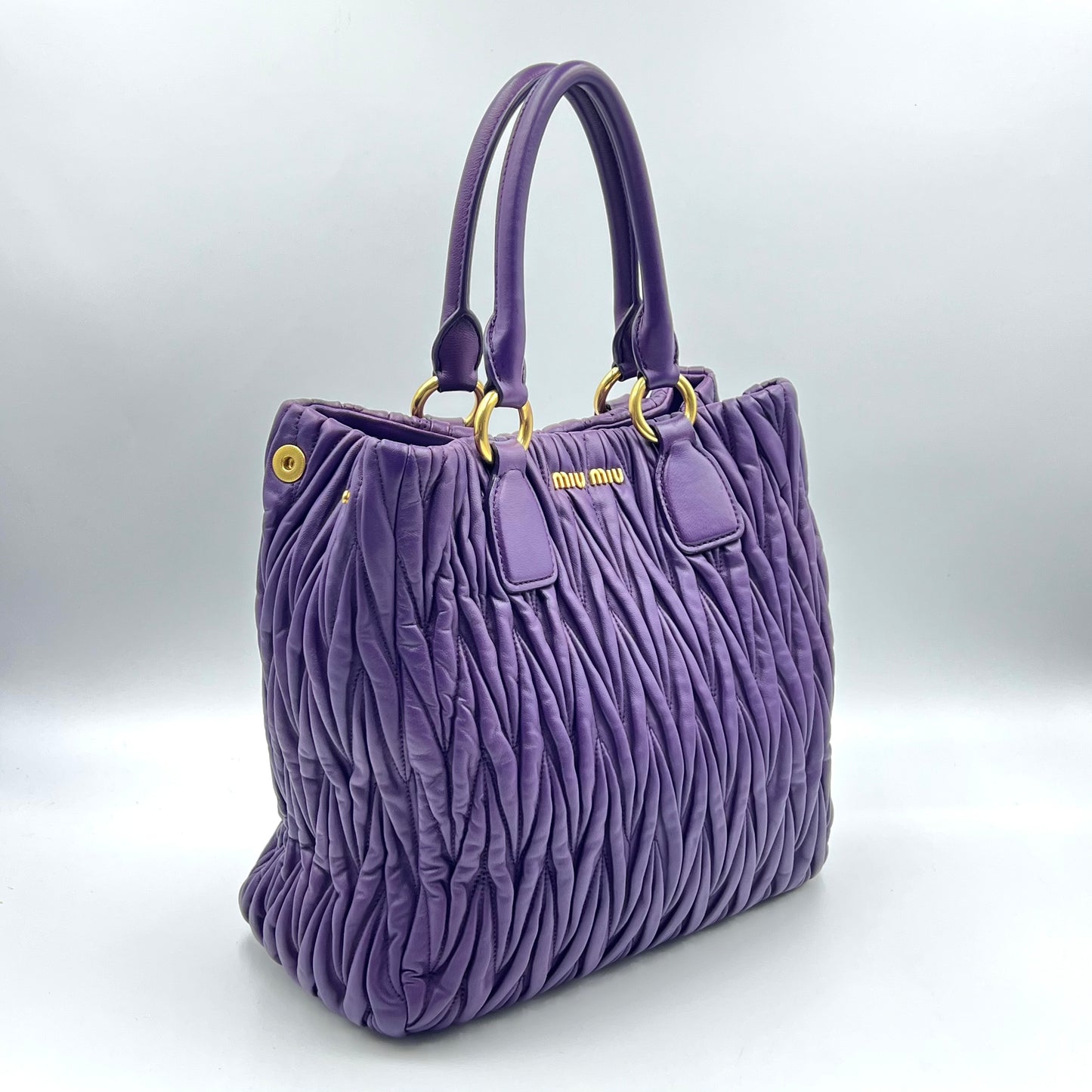 Purple Matelassé Leather Tote