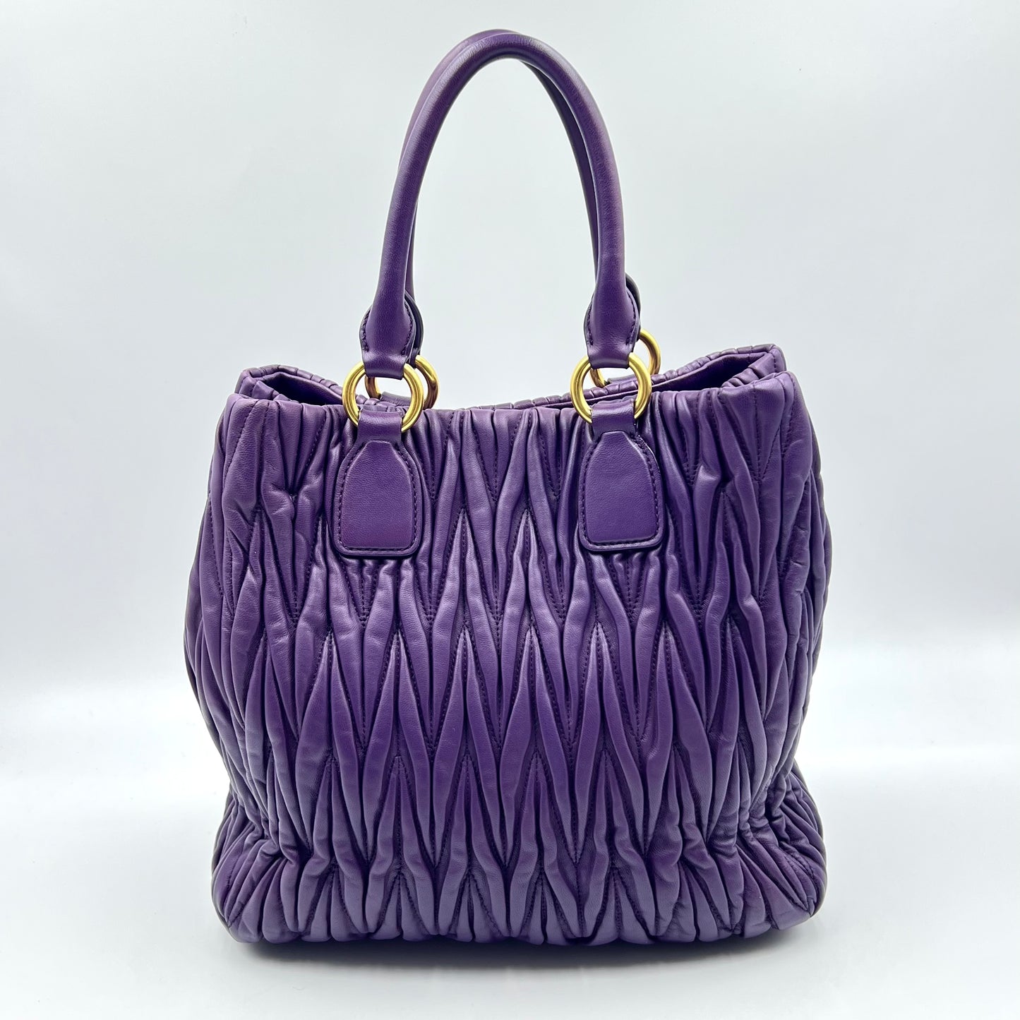 Purple Matelassé Leather Tote
