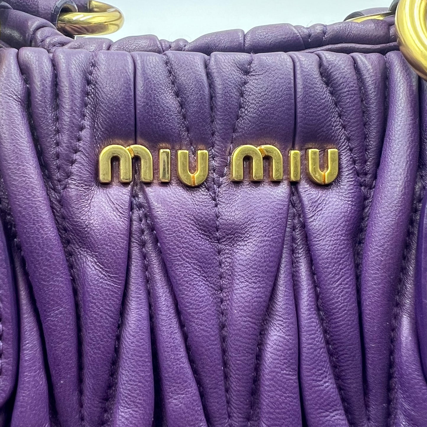 Purple Matelassé Leather Tote