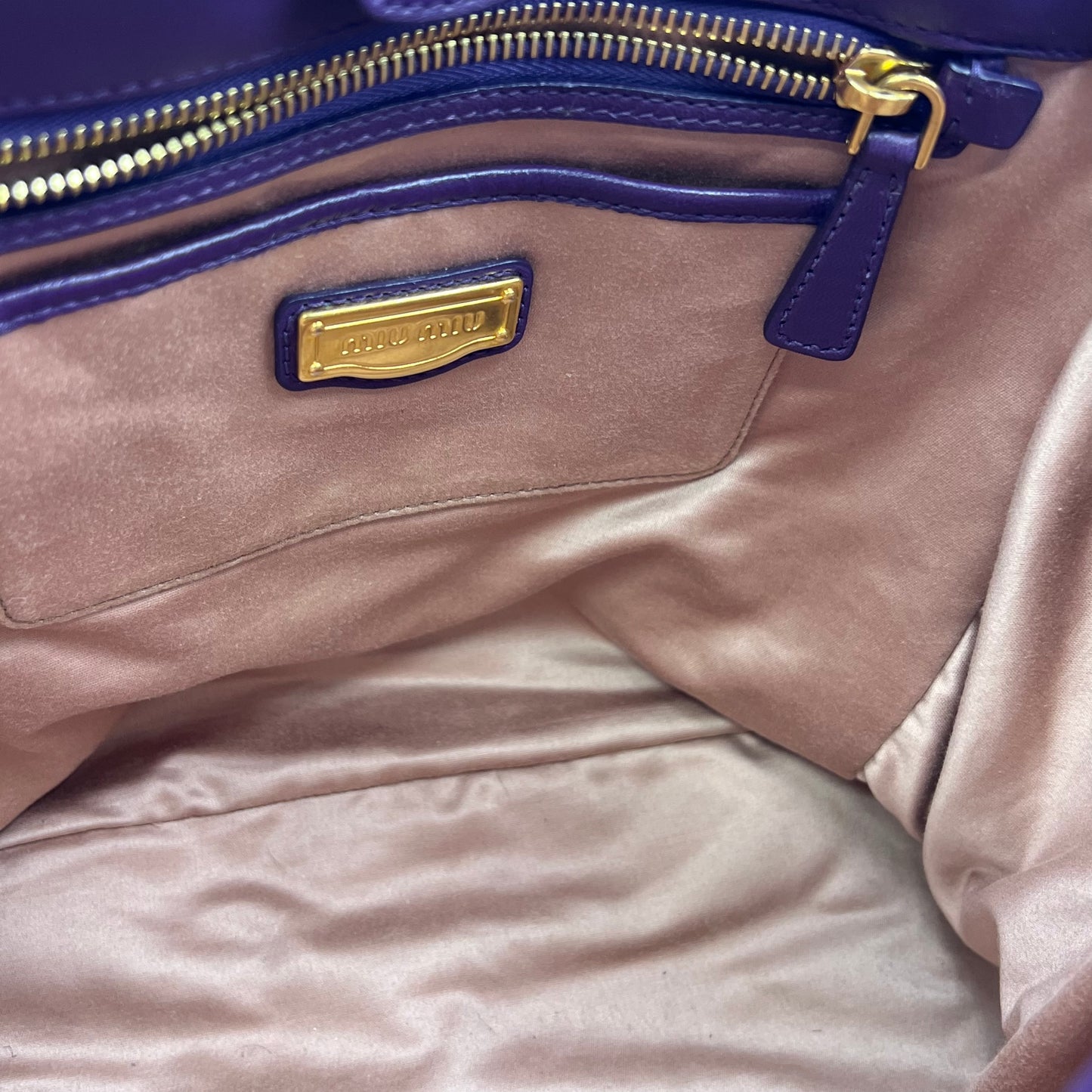 Purple Matelassé Leather Tote