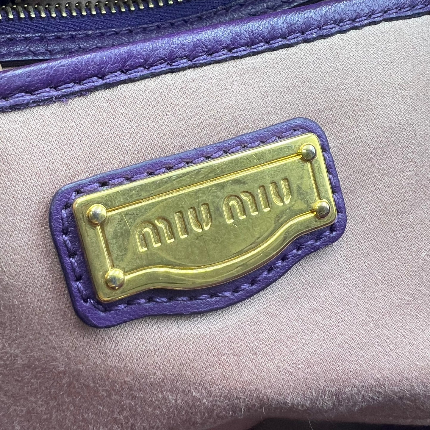 Purple Matelassé Leather Tote