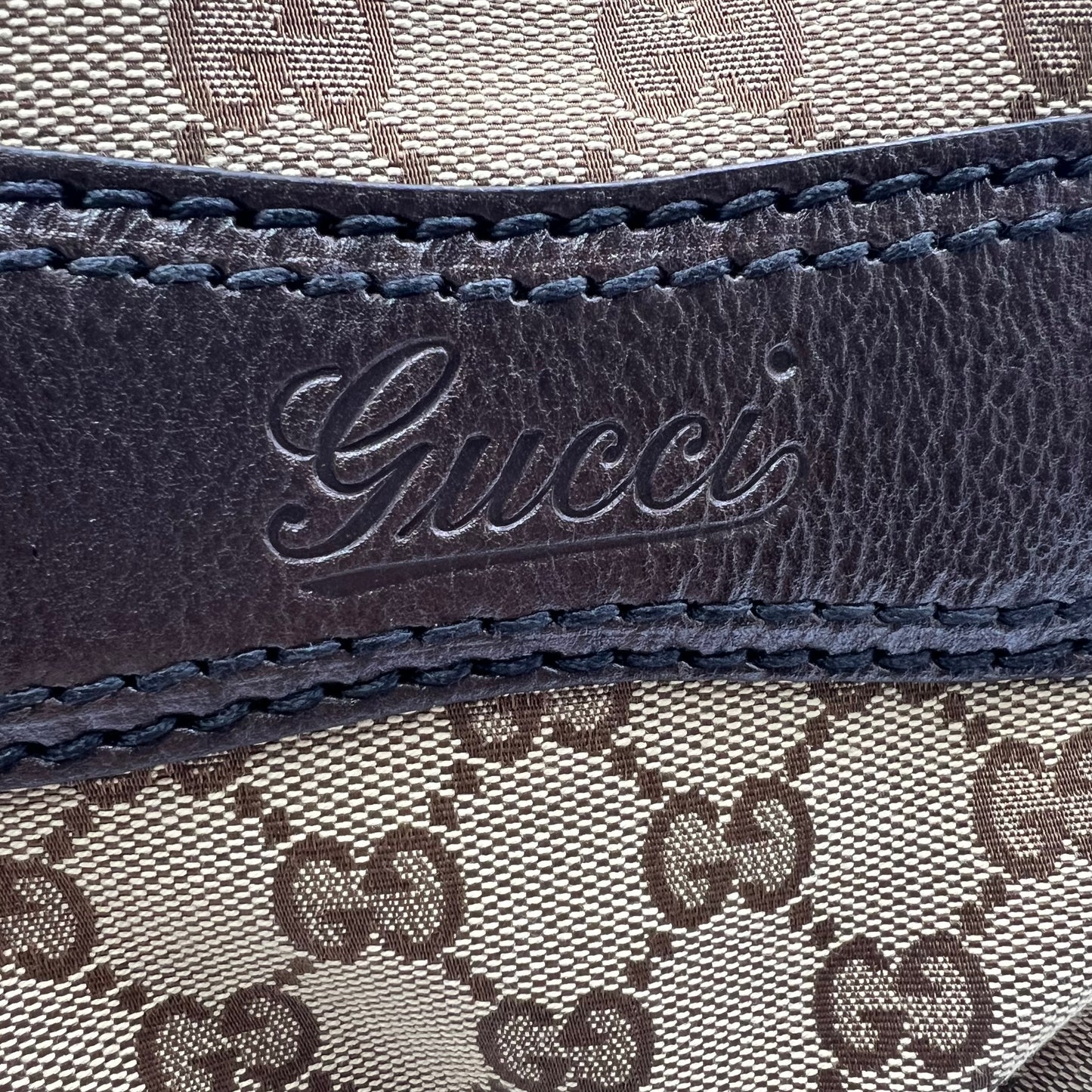 Gucci Beige/Brown GG Canvas and Leather Jockey Boston Bag