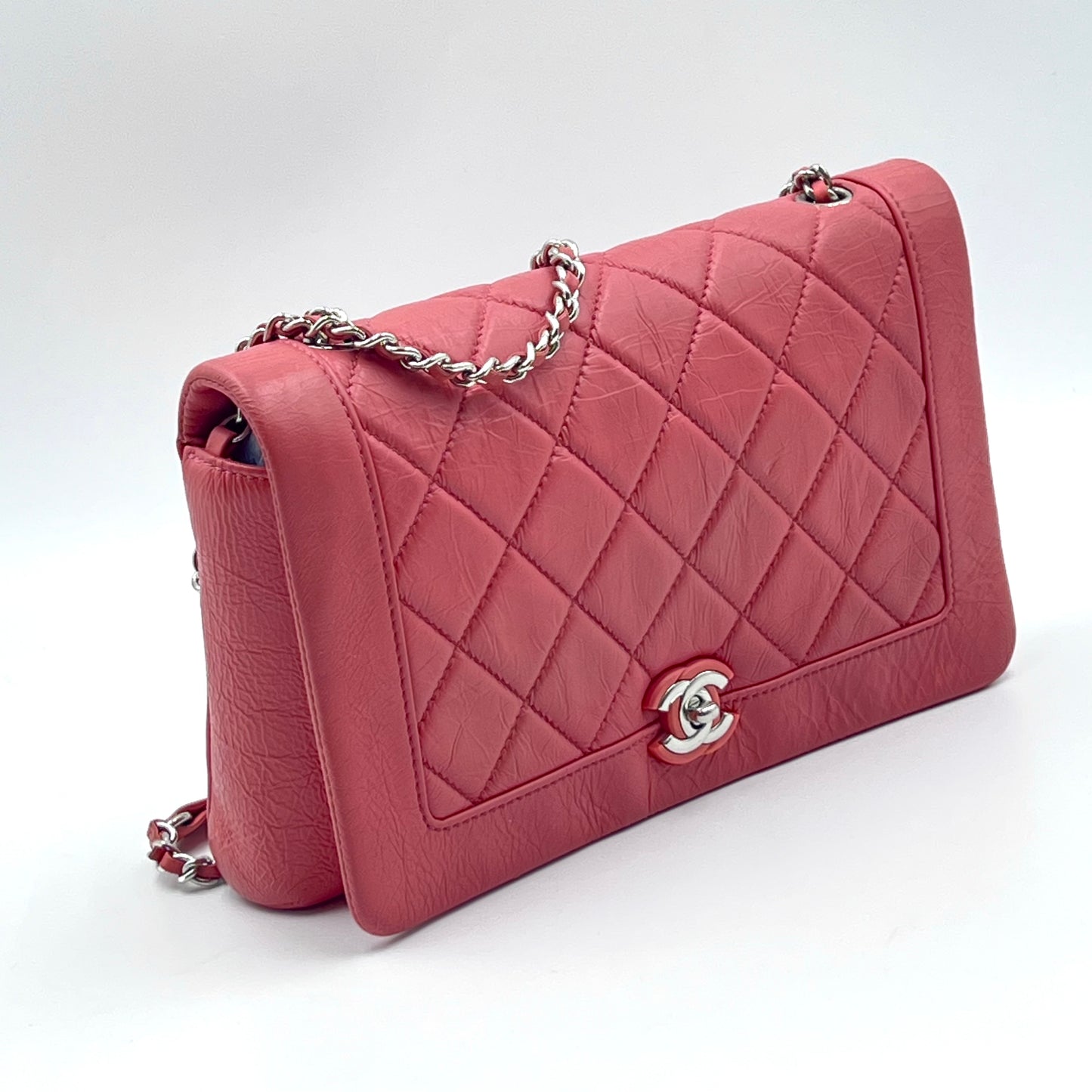 Bi Vintage Full Flap Bag Quilted Crumpled Calfskin