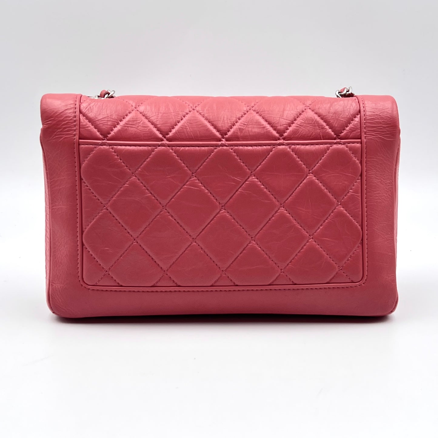 Bi Vintage Full Flap Bag Quilted Crumpled Calfskin