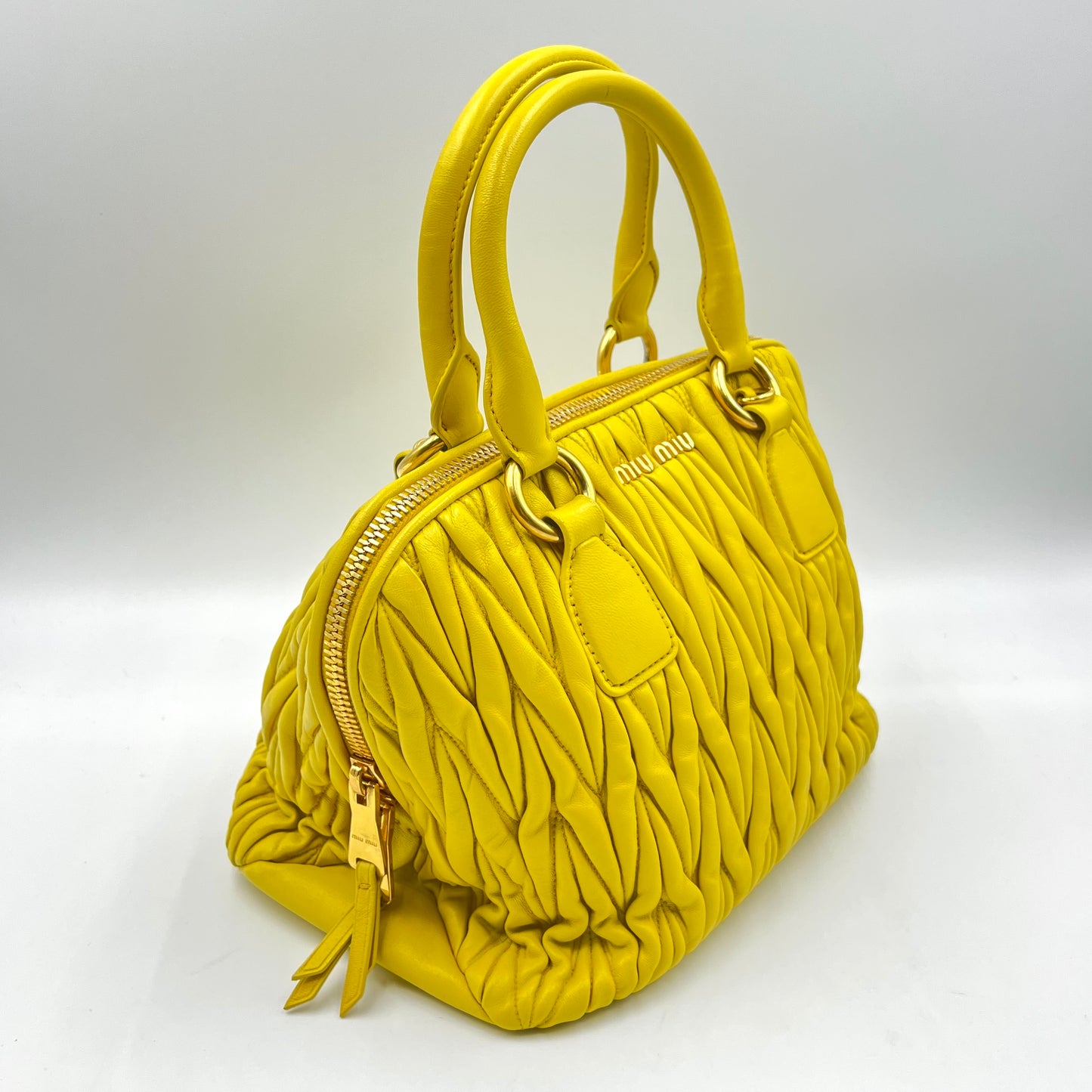 Matelasse Lambskin Tote Bag Yellow