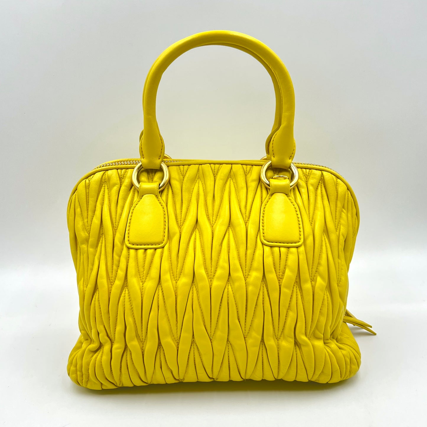 Matelasse Lambskin Tote Bag Yellow