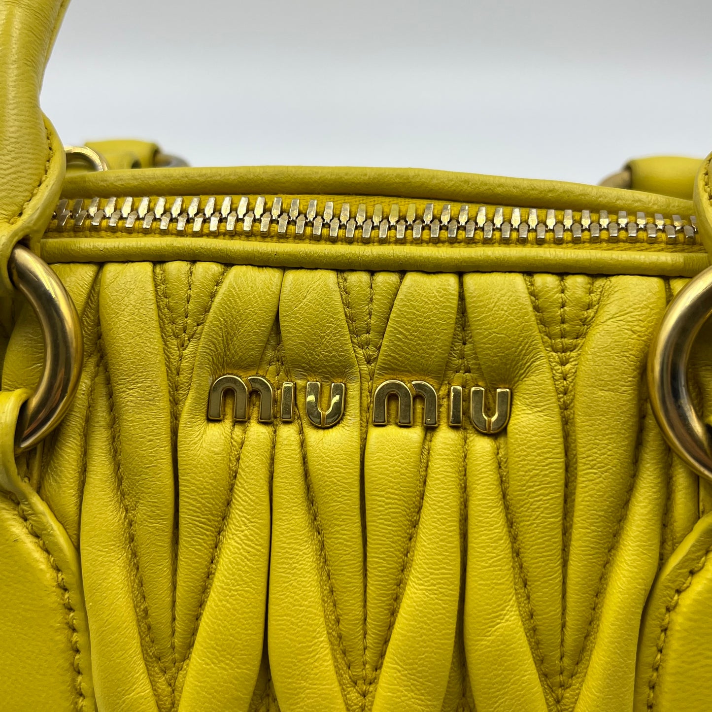 Matelasse Lambskin Tote Bag Yellow
