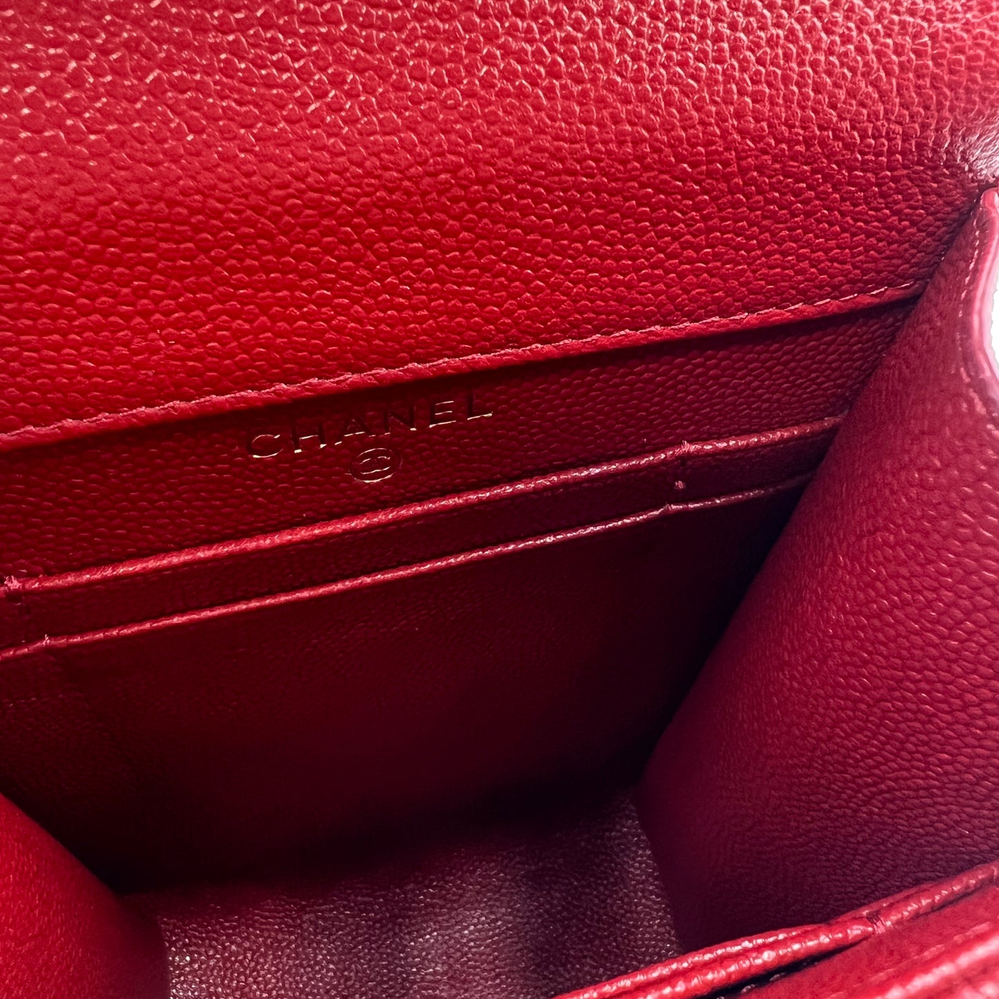 Phone Holder Crossbody Bag Quilted Caviar Red