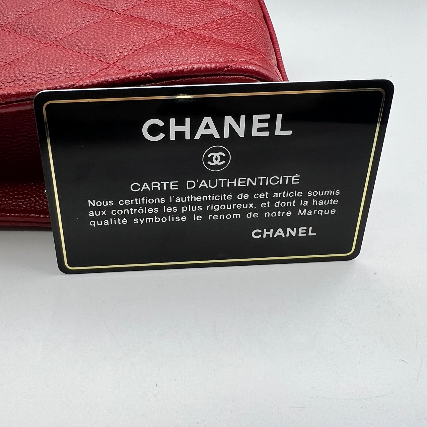 Phone Holder Crossbody Bag Quilted Caviar Red
