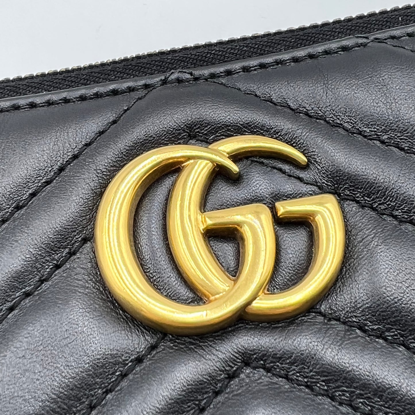 Black Quilted Leather Marmont Chain Crossbody Bag