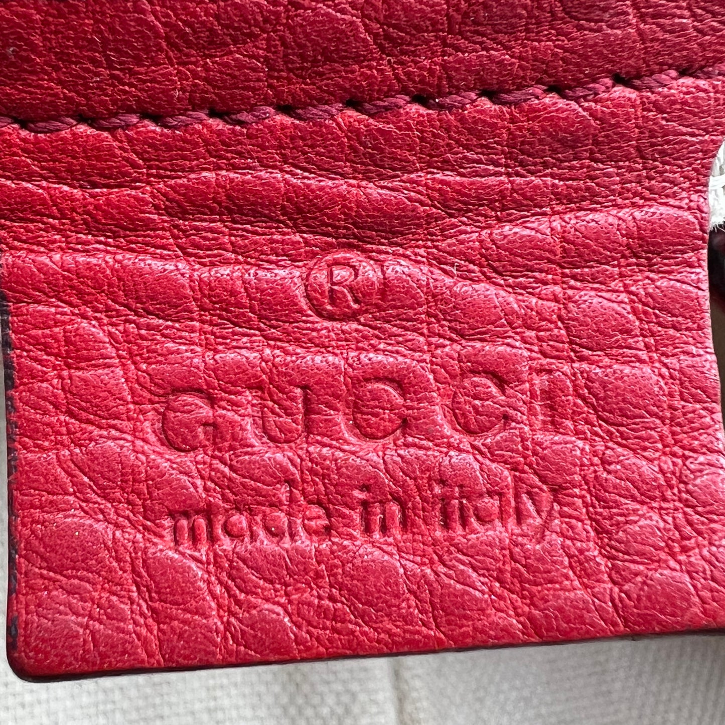 Red Pebbled Leather Soho Chain Tote Bag