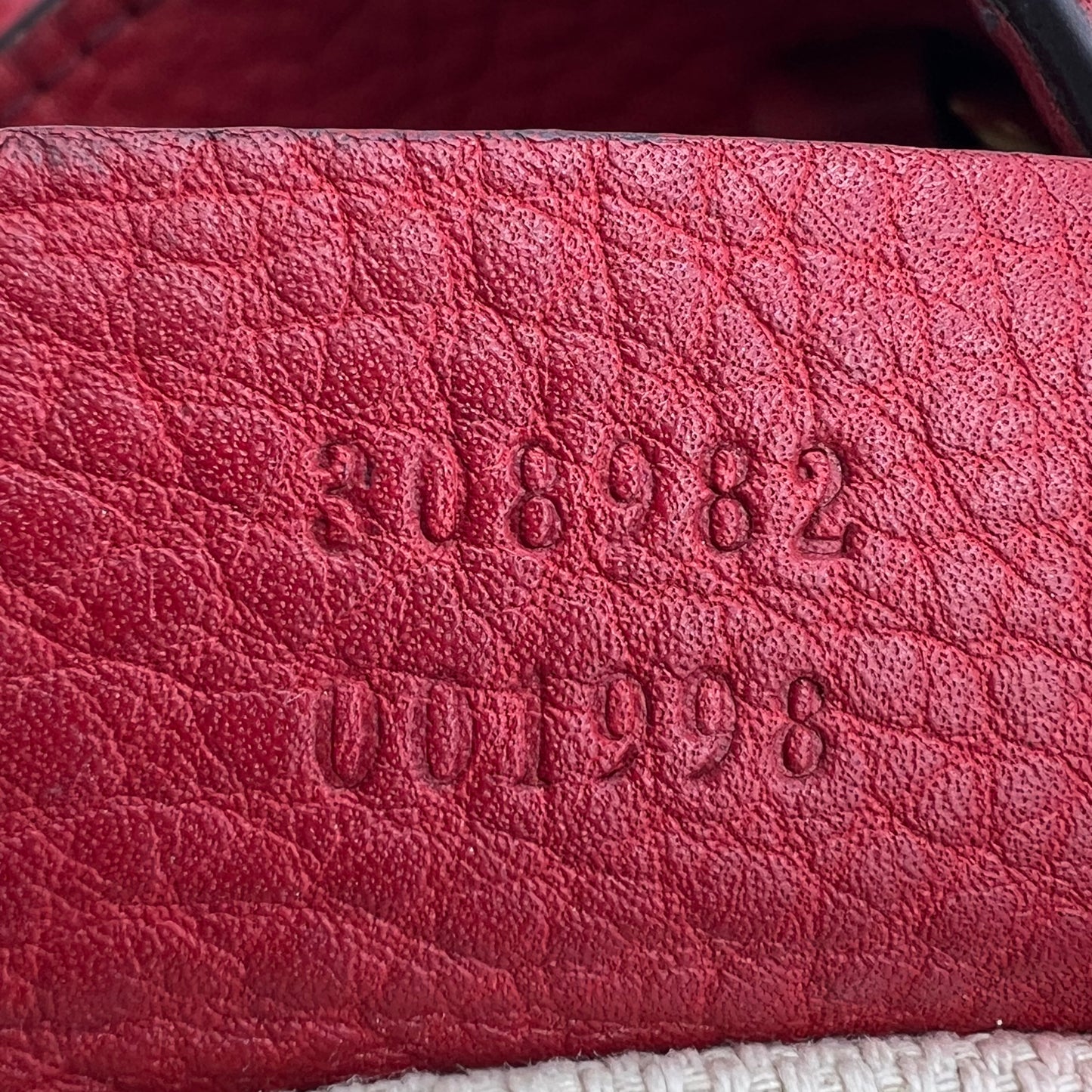 Red Pebbled Leather Soho Chain Tote Bag