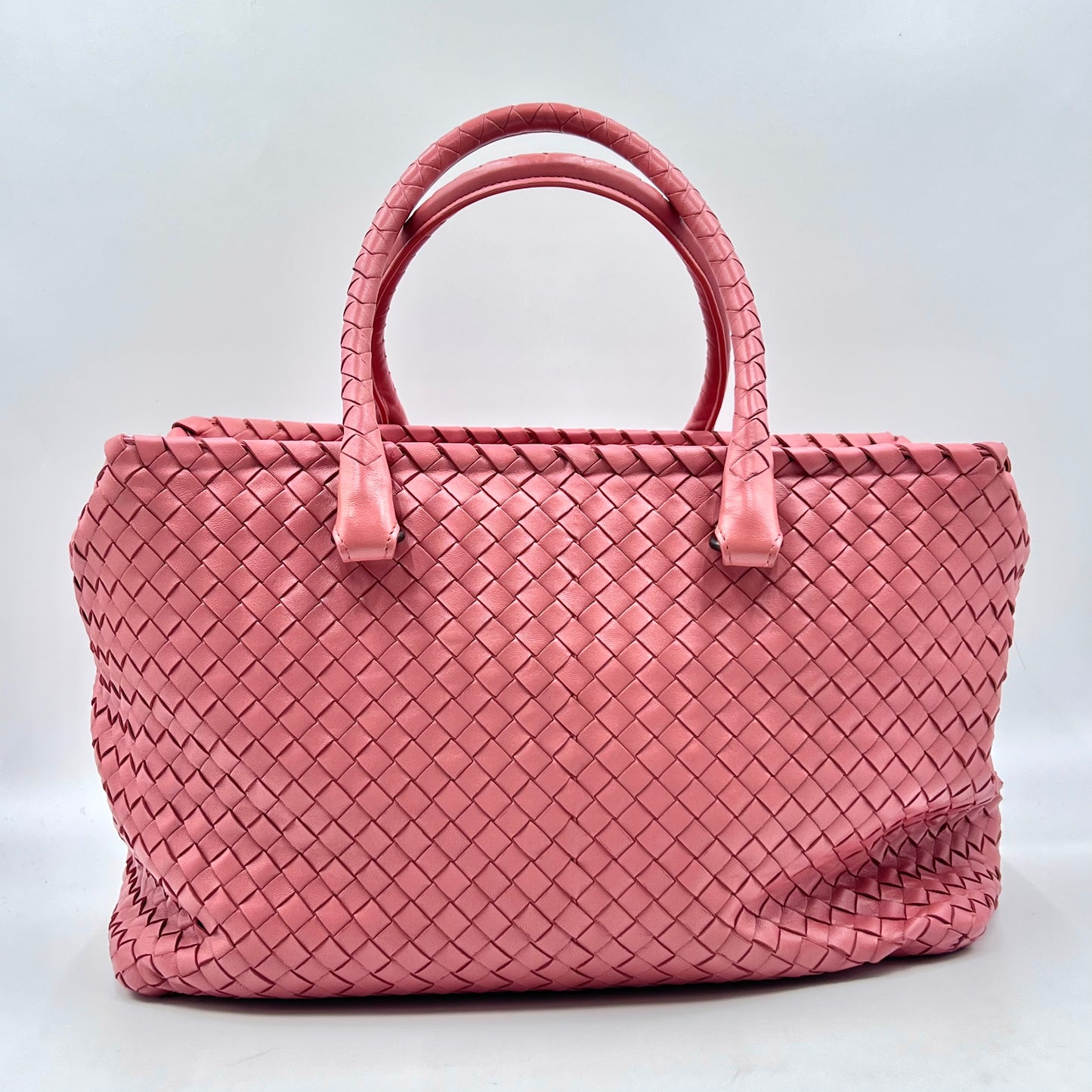 Handbag Calfskin Intrecciato Peach
