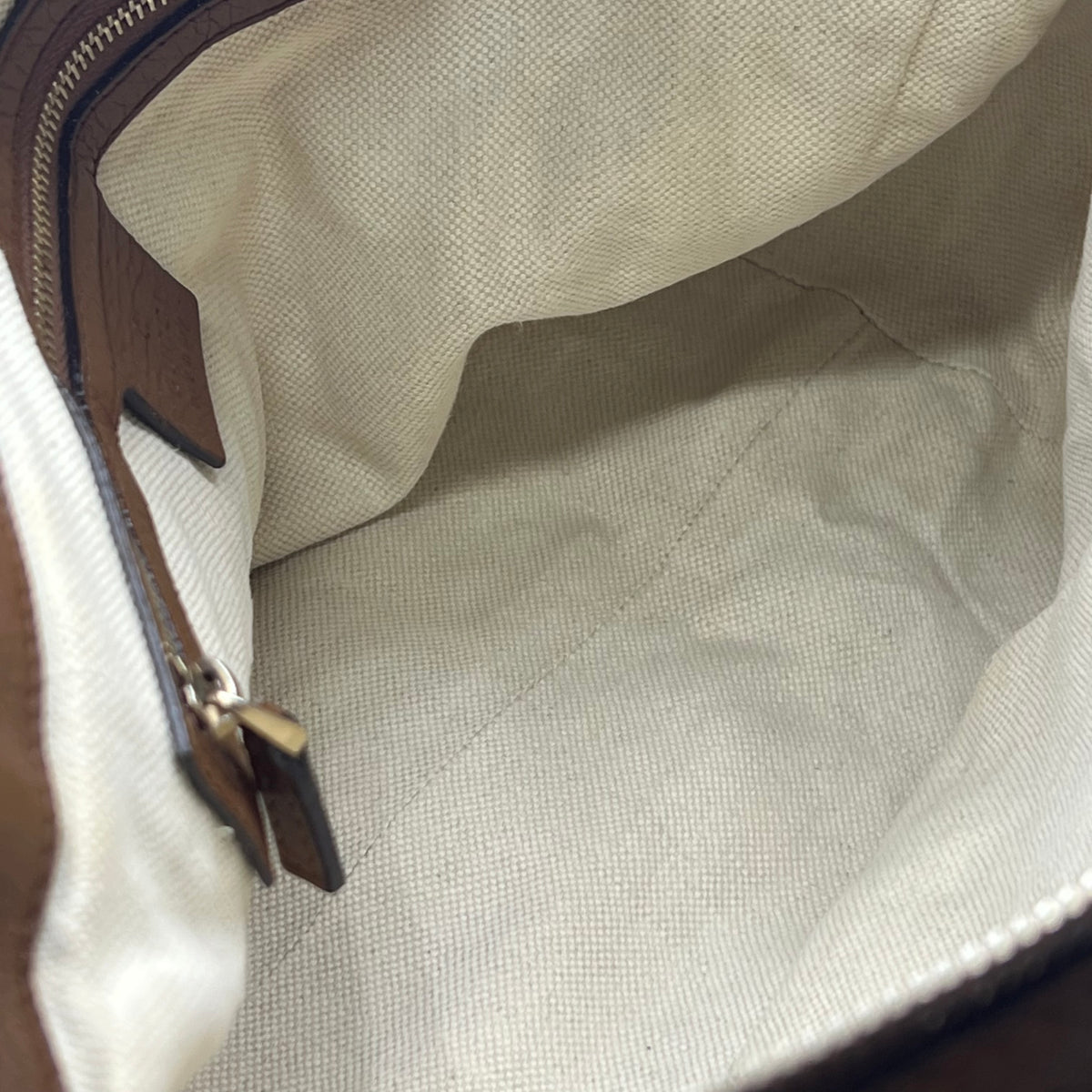 Bella Bamboo Handbag GG Pattern Fringe GG Canvas Beige Brown — view 8 of 9 Bella Bamboo Handbag GG Pattern Fringe GG Canvas Beige Brown, view 8 of 9