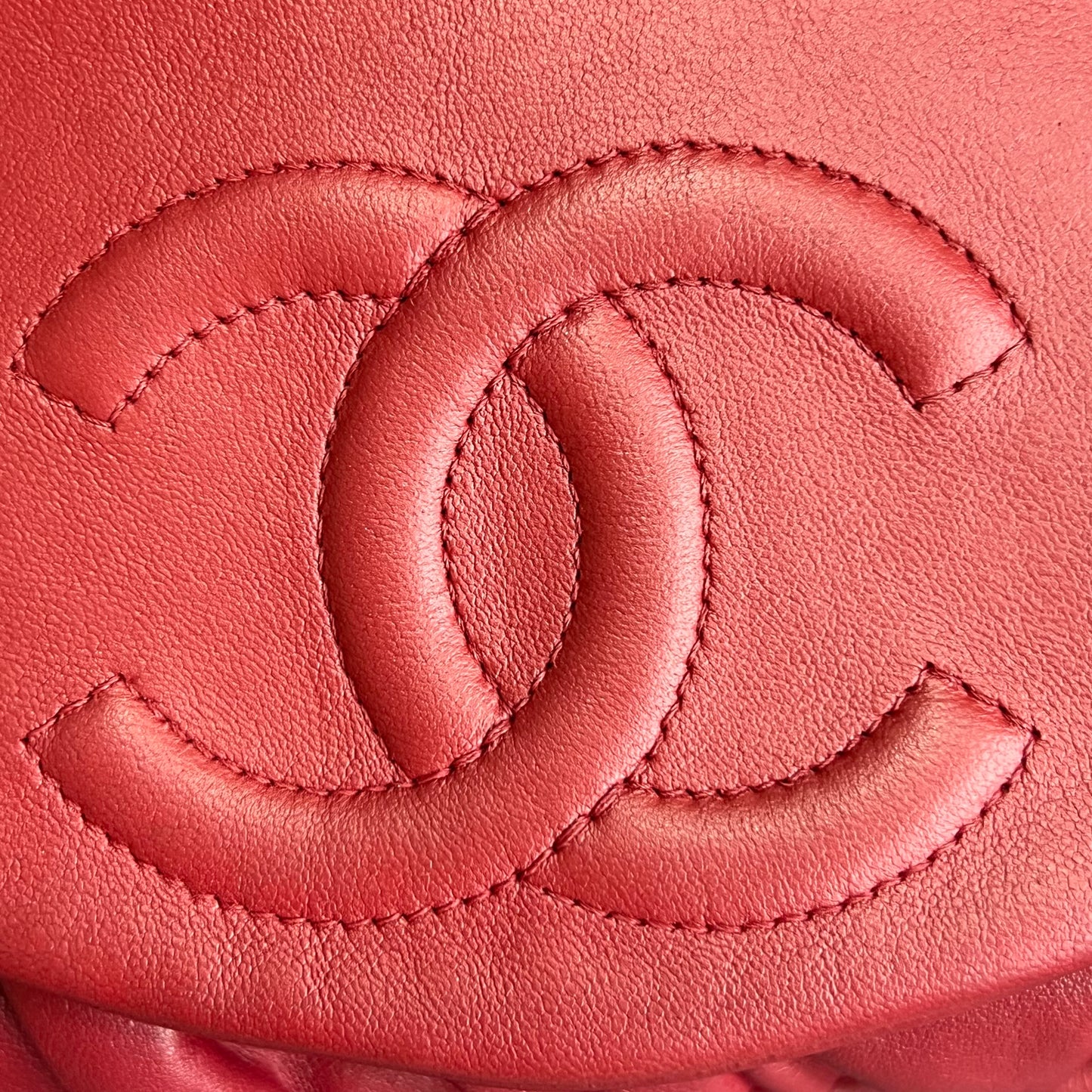 Dark Red Leather Half-Moon WOC Clutch Bag
