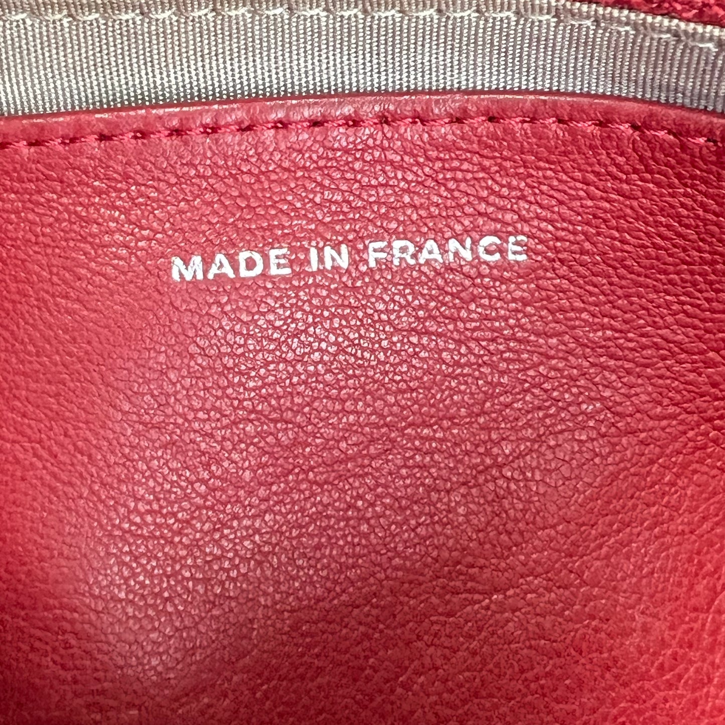 Dark Red Leather Half-Moon WOC Clutch Bag