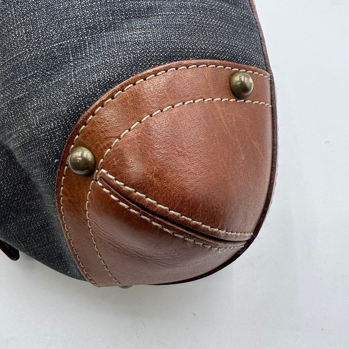 Blue Label Denim Baguette Bag
