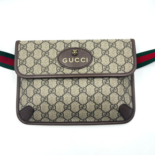 GG Supreme Monogram Neo Vintage Web Belt Bag Brown