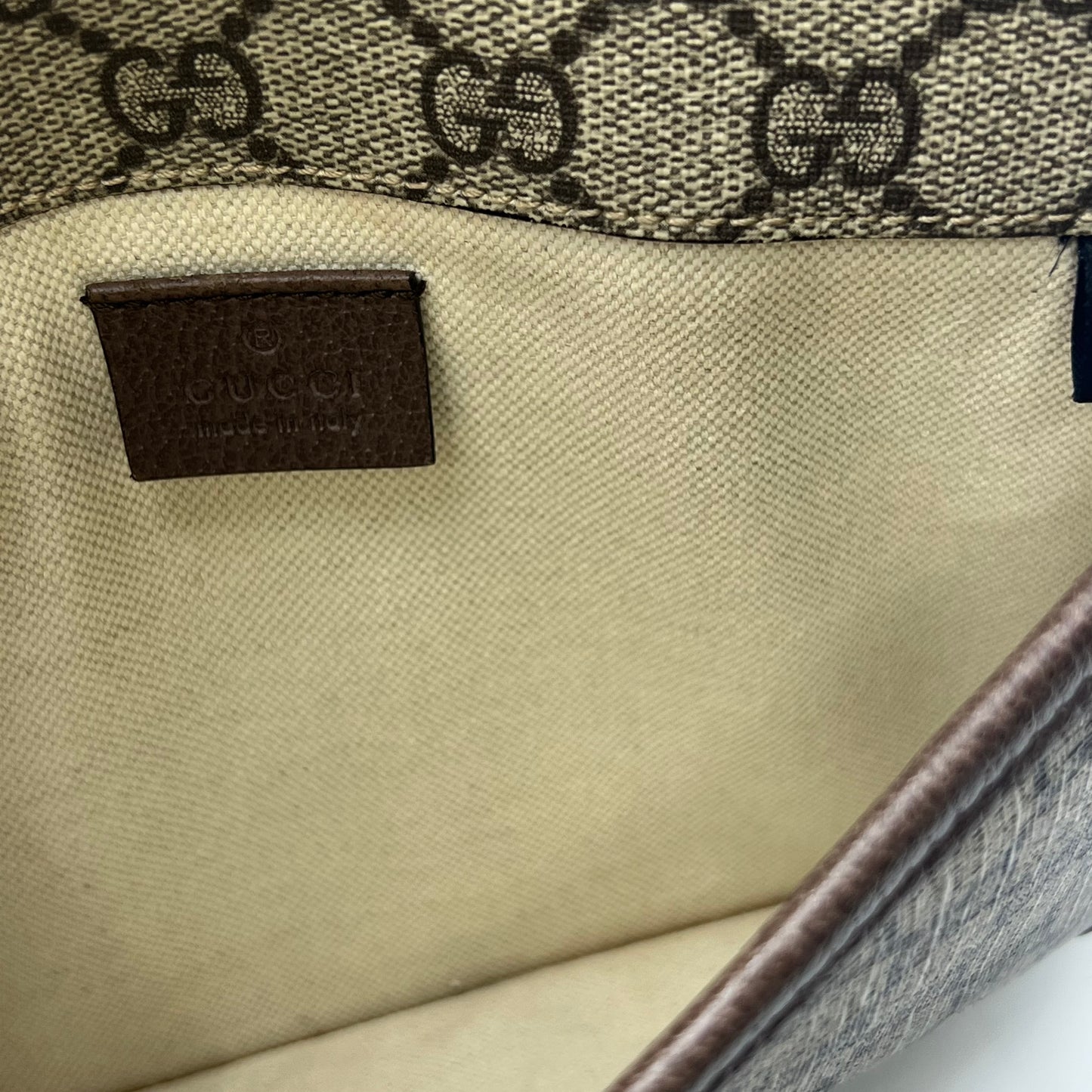 GG Supreme Monogram Neo Vintage Web Belt Bag Brown