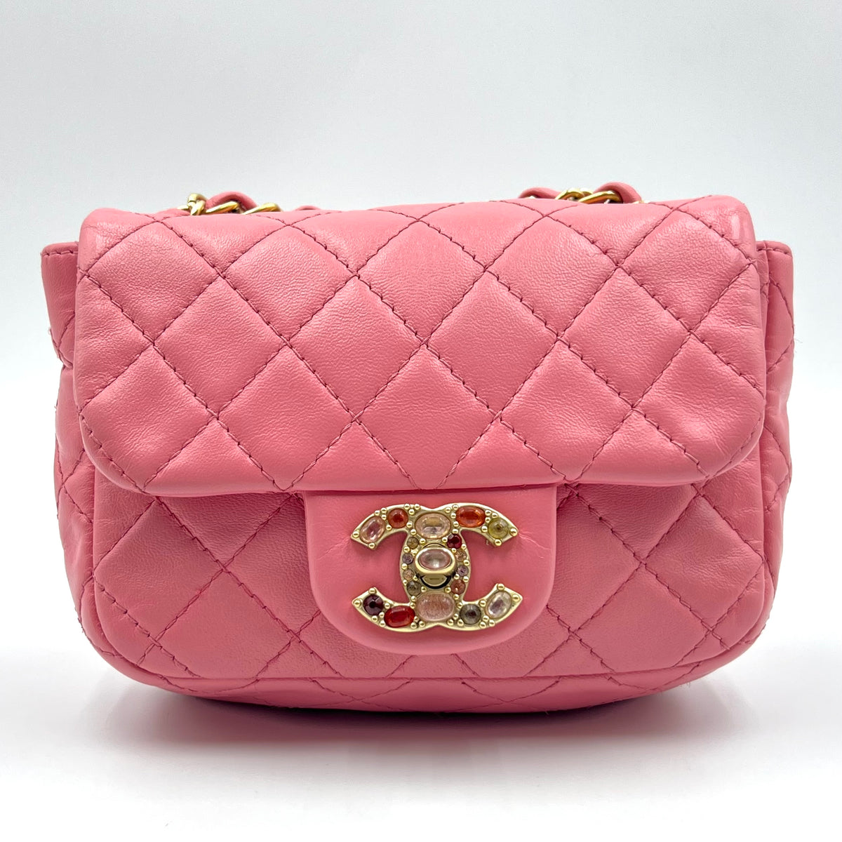 Chanel Precious Jewel Flap Bag Quilted Lambskin Mini
