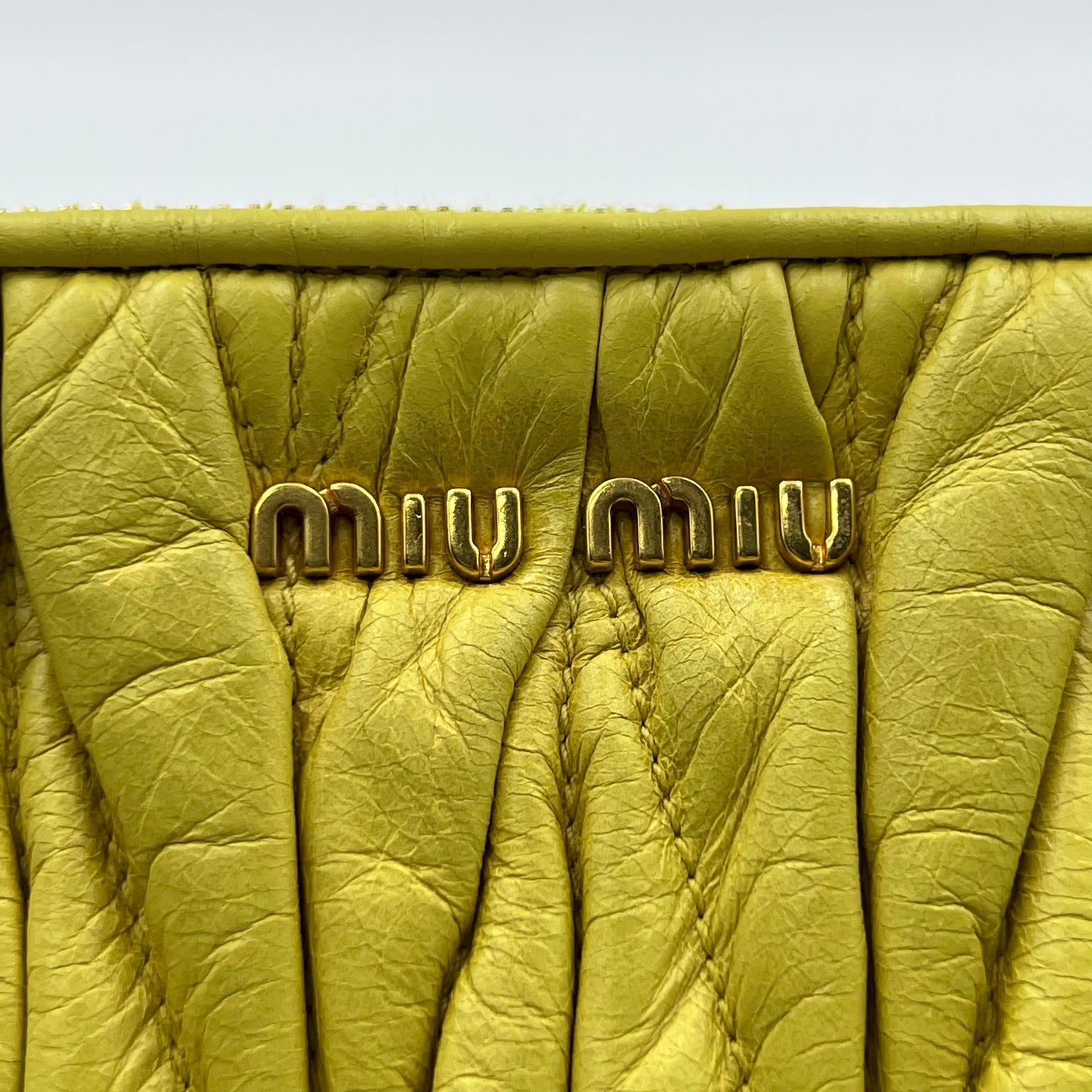 Matelasse Shoulder Bag Quilted Lambskin in Yellow