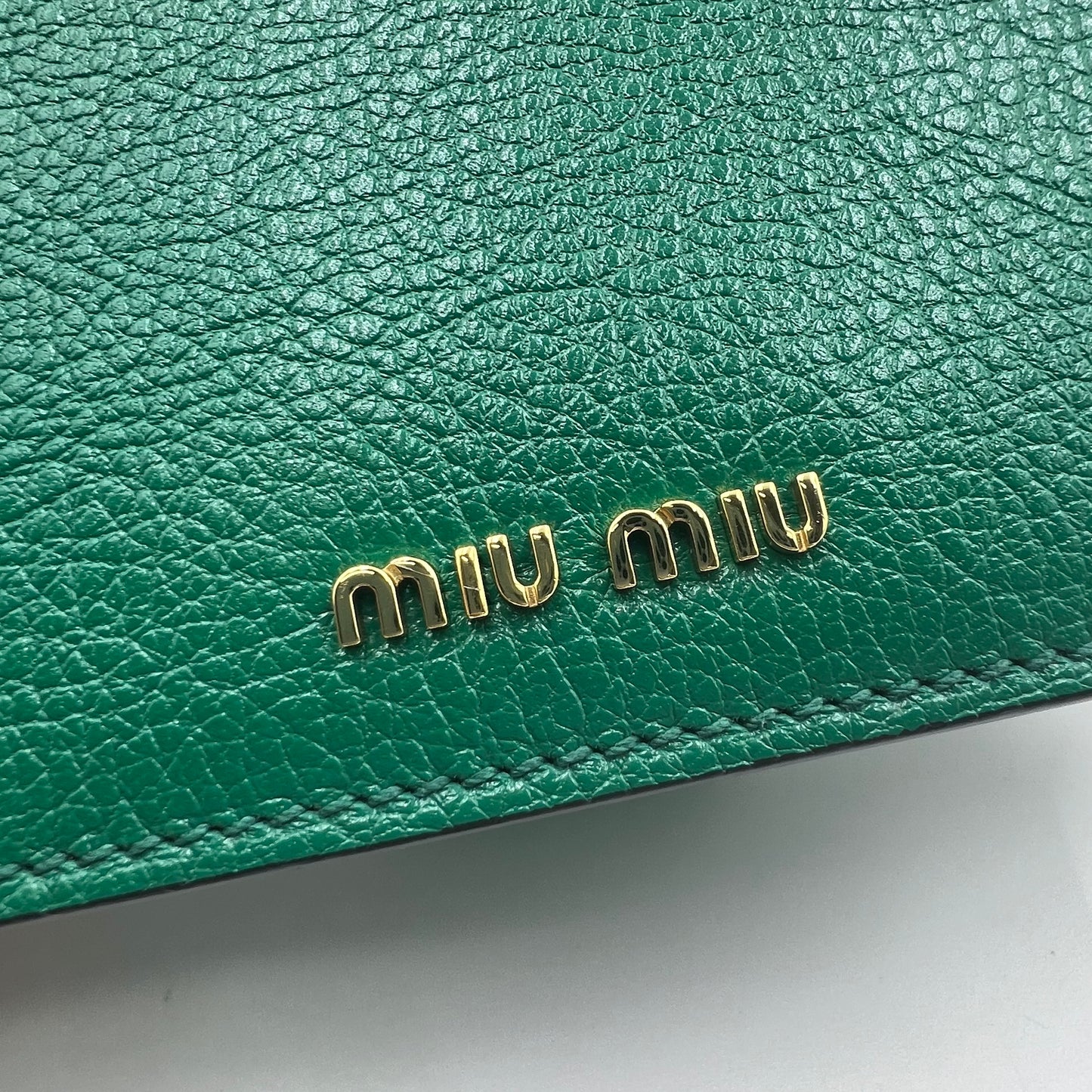 Madras Leather Crystal Embellished Buckle Flap Shoulder Bag green