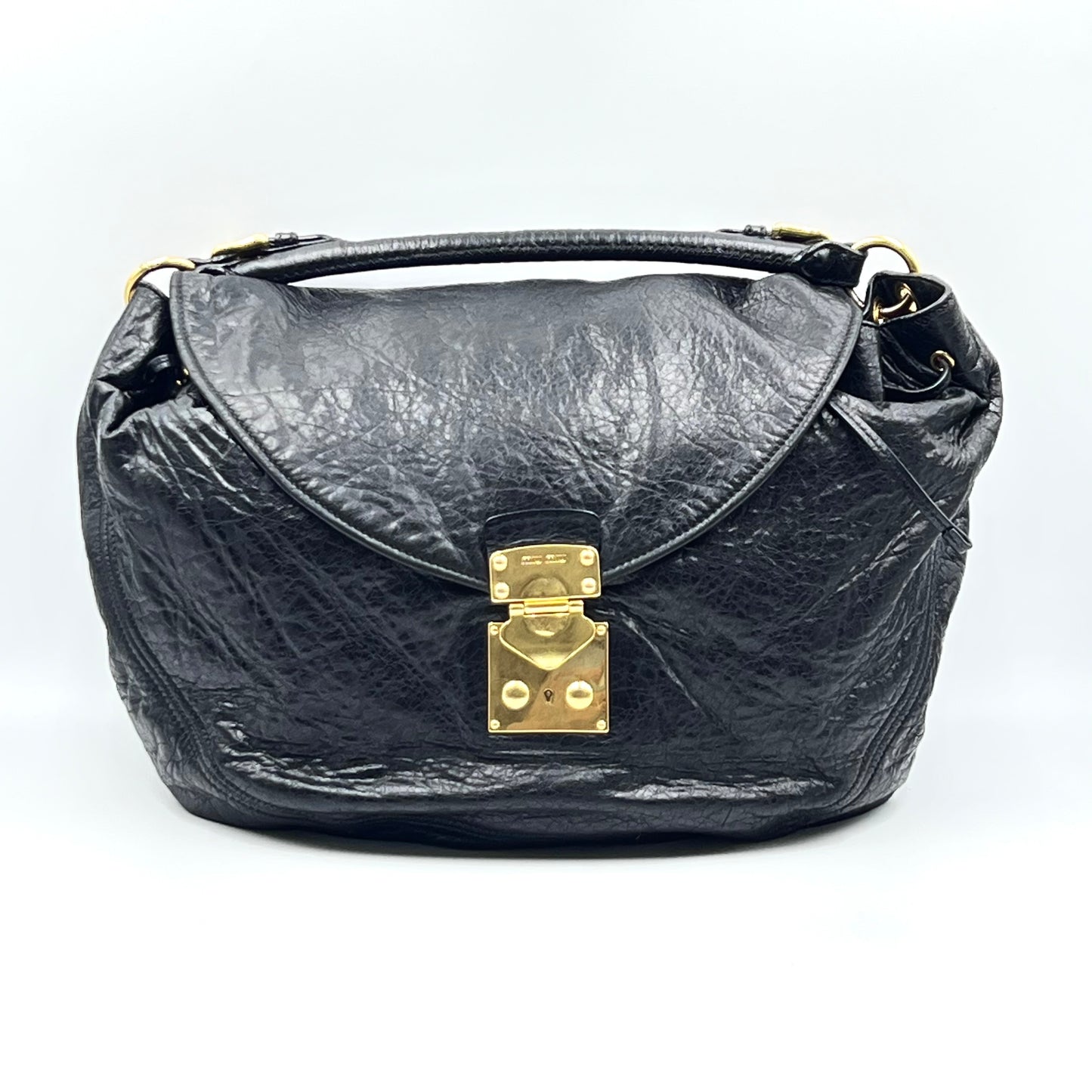 Black Leather Hobo Bag
