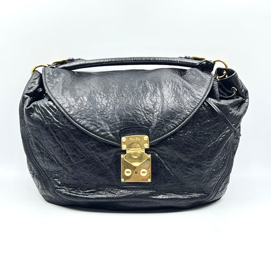 Black Leather Hobo Bag