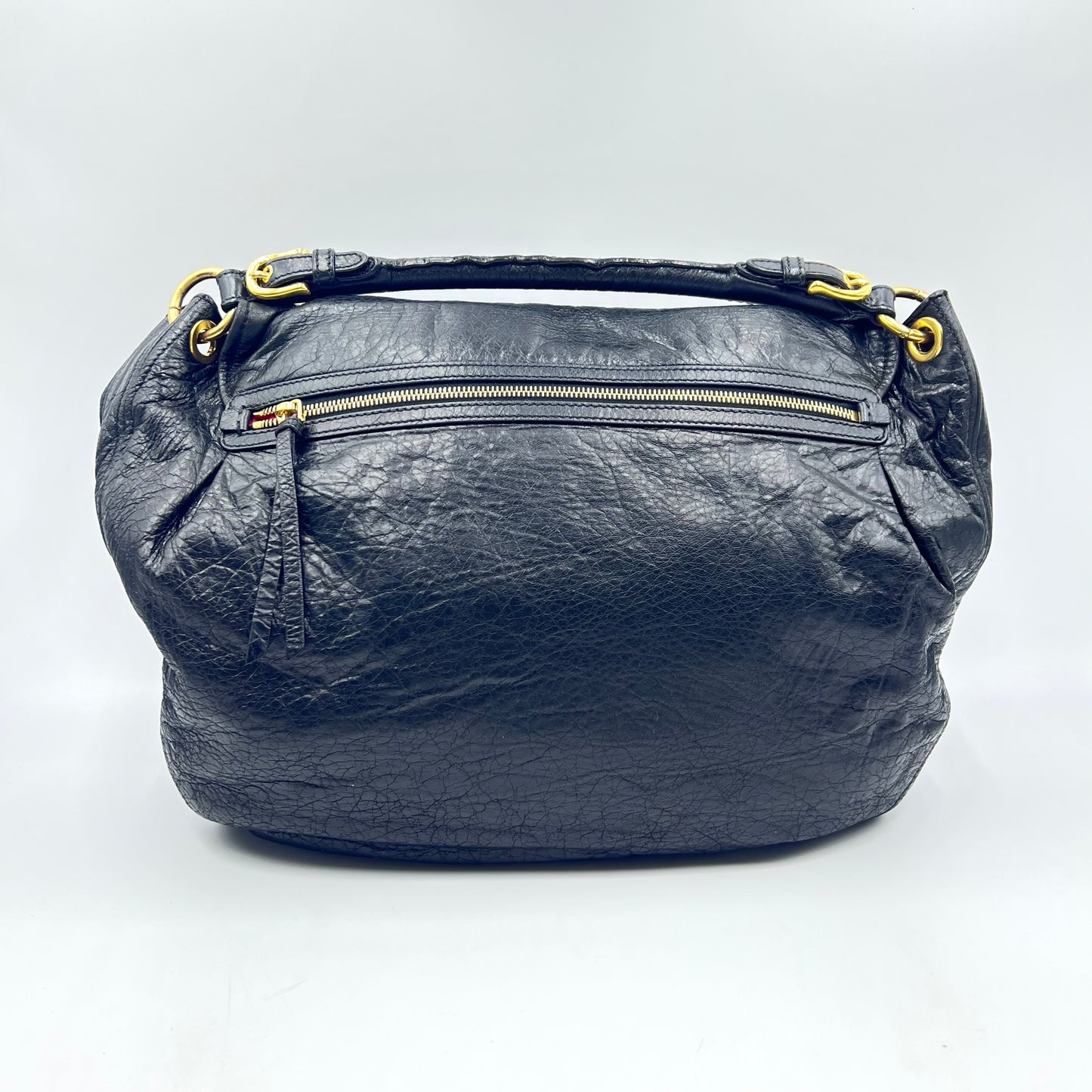 Black Leather Hobo Bag