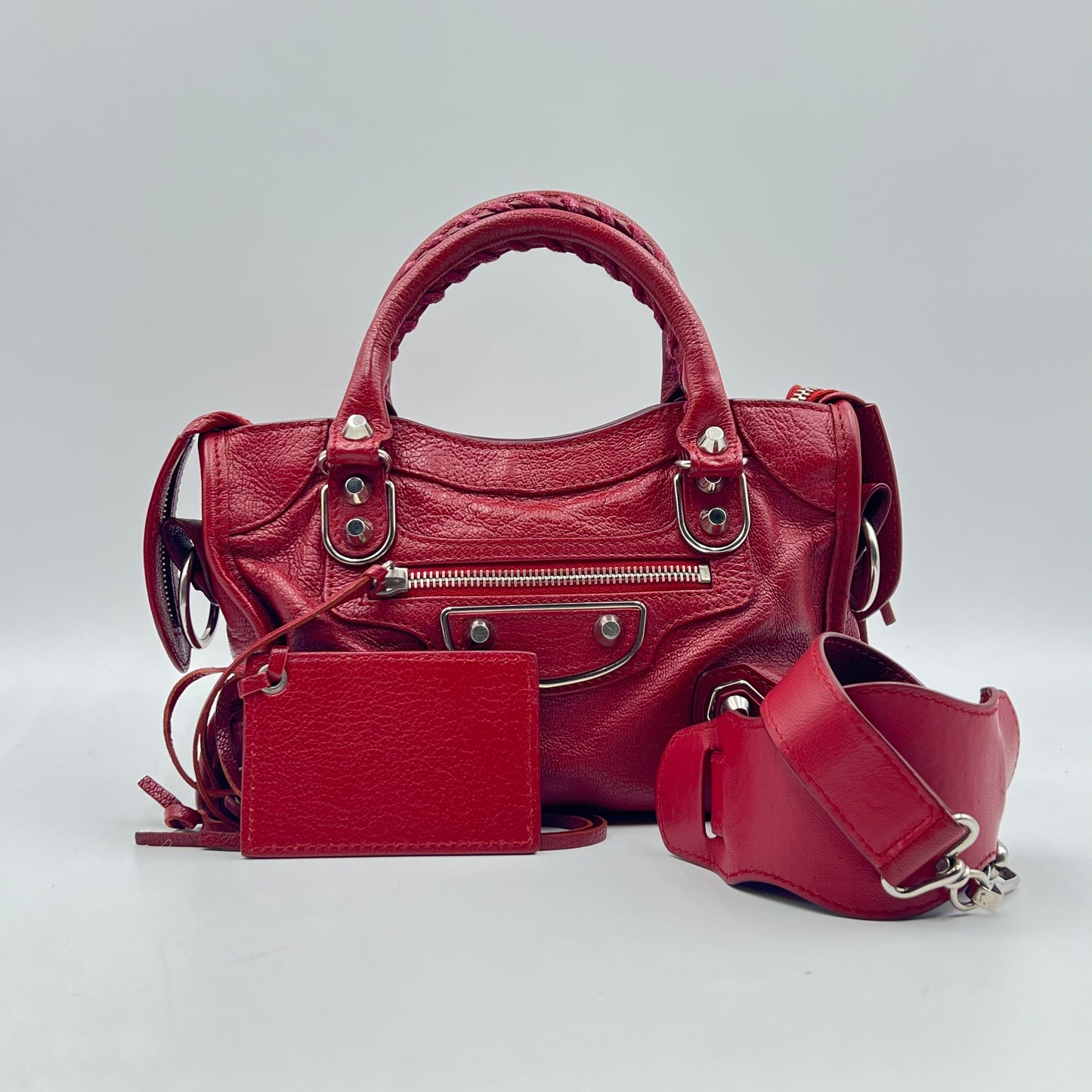 Classic Mini City red lambskin Leather bag