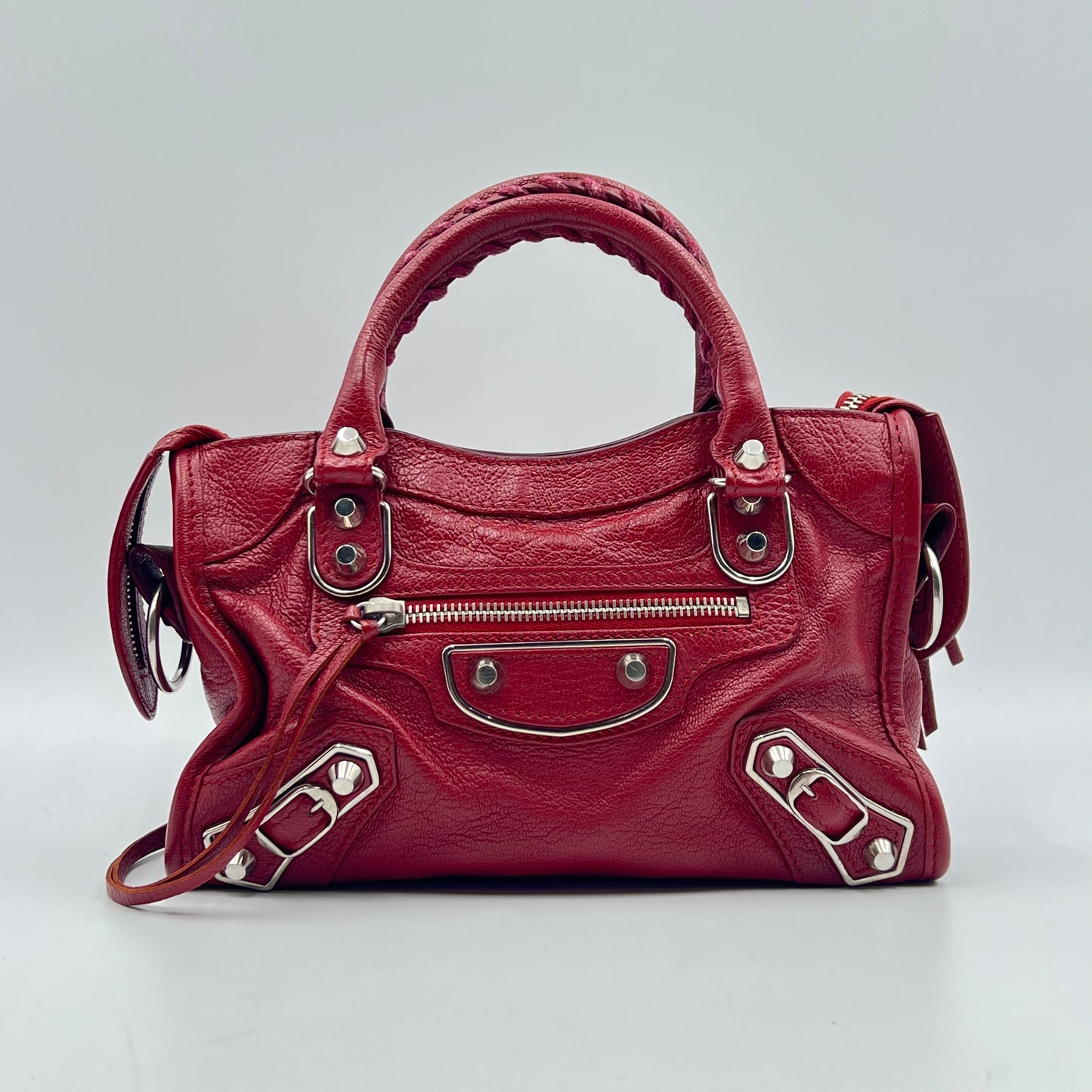 Classic Mini City red lambskin Leather bag