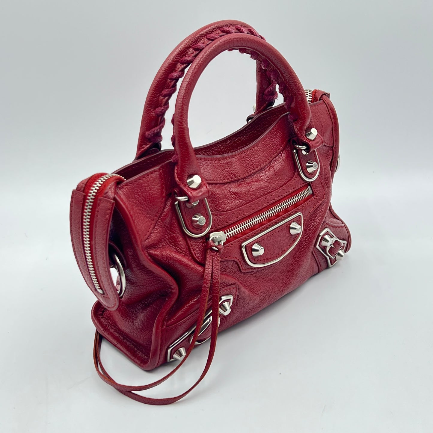 Classic Mini City red lambskin Leather bag